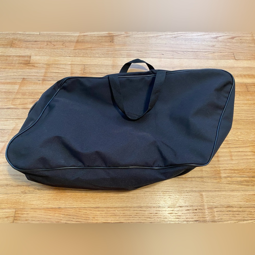 Harley Davidson Asymmetrical Black Duffle Bag Riding Bag 22 x 10 x 6 Zip Canvas